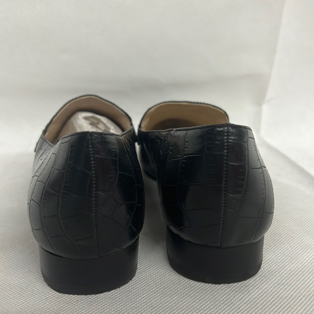 NEW Marc Fisher Feud Loafer black animal snake pointed toe shoes penny flats - Picture 5 of 8